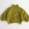 Suéter para niña estilo coreano, prenda interior de punto para niños, unisex, nueva colección otoño/invierno, elegante suéter de cuello alto para bebé