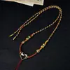 Corda para Colar Trançada Artesanal de Xizang Cordão com Pingente Multicolorido Venda Quente Cordão Vintage com Borla Cordão para Pendurar Joias Populares