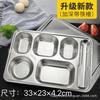 Plato de cena de acero inoxidable 304, plato de cena chino, plato de comida rápida para niños, plato de cena dividido con tapa, suministro directo de fábrica, venta al por mayor