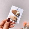 Outono e inverno leite Marrom bonito tamanho pequeno franja infantil hairpin mini urso chá de leite cor meninas hairpin BB clipe acessórios para o cabelo
