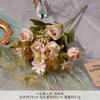 Rosa Amante de Dez Cabeças Simulada Buquê Falso Flor de Seda Flor Artificial de Plástico Decoração de Sala de Estar de Alto Nível Flor de Casamento Produto Acabado