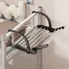 Perchero de Ropa para Mesita de Noche de Dormitorio, Cabecera de Recámara, Estante de Almacenamiento Retráctil Multifuncional, Perchero de Ropa para Colgar en Balcón del Hogar sin Taladro