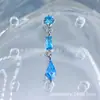 Astmf-13 Liga de Titânio Longo Pedra de Pipa Borla Pingente Brincos Titânio G23 Rosca Interna Zircônia Brincos Piercing