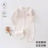 Ropa de bebé para otoño, mameluco suave de terciopelo para bebés, pijama base unisex para bebé, mameluco con apertura lateral tipo mariposa 6