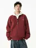 Jaqueta de lapela em couro PU estilo retrô americano, tendência de outono masculina, jaqueta de couro estilosa e descolada estilo motociclista, modelagem solta, peça de outer wear casual versátil