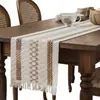 Venda Quente Transfronteiriça Caminho de Mesa com Franjas de Linho Imitação Toalha de Mesa para Ambiente de Restaurante Capa Decorativa Pano de Cobertura Doméstico para Mesa de Centro Armário Protetor contra Poeira