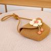 Nova bolsa de palha artística feminina, bolsa de ombro estilo palhaço, bolsa transversal estilo férias, bolsa de balde oca tecida à mão