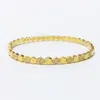 Pulsera de Acero de Titanio tipo Panal de Abeja de Venta Caliente Transfronteriza, Pulsera Hexagonal Incrustada de Diamantes para Mujer, Joyería de Mano Geométrica Romboide de Perlas CNC