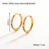 Pendientes Pequeños Circulares Coloridos Estilo Cool Japonés y Coreano Pendientes Estilo Hip-Hop Pendientes Circulares Geométricos de Circonita Pendientes Envío Gratis