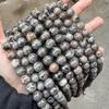 Cuentas de piedra de llama natural con cuentas fluorescentes naranjas, accesorios de joyería DIY semiacabadas, cuentas de piedra de fuego al por mayor