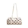 Bolso de mano de gamuza con lunares, gran capacidad, estilo simple de otoño, nuevo modelo 2026, bolso de hombro para mujer coreana con patrón, bajo el brazo