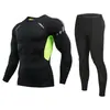 Traje Deportivo Ajustado de Secado Rápido para Hombre Manga Larga Pantalón Largo Ropa para Correr Fitness Entrenamiento Alta Elasticidad Transpirable Ropa Deportiva para Exteriores