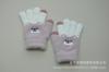 Guantes de invierno cálidos y lindos con bordado de oso para niños de 4 a 11 años, guantes de punto jacquard de imitación de lana de visón al por mayor