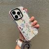 Funda de Teléfono con Arreglo Vertical de Flores Silvestres Pequeñas Estilo Curativo Pastoral para Apple 17 Pro, Funda Protectora Simple Transparente Blanda para Niñas