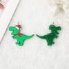 Sombrero Navideño de Acrílico con Brillantina, Dinosaurio de Dibujos Animados, Llavero Colgante DIY, Accesorios para el Cabello, Accesorios para Aretes