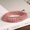 Pulseira de Cristal Morango Natural com Contas para Mulheres, Estilo de Luxo Leve de Alta Qualidade, Joias de Cristal, Item Popular para Atacado
