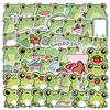 Pegatinas de rana pequeña de viento lindas transfronterizas 50 pegatinas de decoración impermeables para taza de teléfono móvil pegatinas para cuenta a mano de niños al por mayor