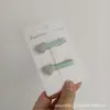 Grampo de cabelo infantil original doce para menina tecido xadrez verde coração pequeno clipe lateral clipe para franja clipe bico de pato