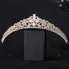 Nueva Corona de Novia de Trébol de Cuatro Hojas Corona de Palacio Atmosférica con Circonita 3A Accesorios para la Cabeza Llenos de Diamantes para Fiesta de Bodas
