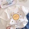 Carita Sonriente Nuevo Dibujo Animado Verano a la Moda 100% Algodón Tops Camisetas para Niños