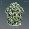 Camisa havaiana de flores masculina, camisa de praia solta de manga curta, estilo antigo vintage de Hong Kong, retrô, novo estilo, casaco bonito, moderno