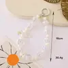 Cadena para teléfono de pastel transparente estilo Ins con cuentas pintadas a mano, mismo estilo que se ve en las transmisiones en vivo, colgante de llavero con cuentas, accesorio para bolso