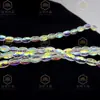 Cuentas Largas de Arroz Transparentes Facetadas Brillantes K9 de 6 mm de Gama Alta, Cuentas de Oliva, Cuentas de Vidrio de Cristal de Tambor de Cintura, Accesorios para Joyería con Cuentas