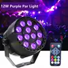 Luzes Par LED de 12 Cores com Controle Remoto Par Lights Bar Casamento UV PAR Transmissão Ao Vivo Estúdio de Dança Luz Púrpura Par Lights