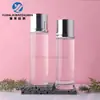 Em Estoque Frasco de Loção Tônica de Grande Capacidade 230ml, Frasco de Essência Redondo Reto com Fundo Espesso, Frasco de Vidro Vazio para Dosagem de Produtos de Skincare
