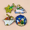 Broches Transfronteiriços Desenho Animado Tema O Pequeno Príncipe, Insígnias Fofas e Criativas em Formato de Estrela e Baleia, Acessórios, Atacado em Estoque