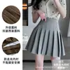 Falda plisada gris oscuro para mujer, de cintura alta, adelgazante, nuevo estilo primavera/otoño 2026, falda corta de traje JK, falda midi de línea A para petite