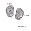 Pendientes de Acero Inoxidable de Estilo Europeo y Americano, Personalidad Irregular, para Mujer, No se Desvanecen, Simples y Versátiles, Pendientes de Acero de Titanio Chapados en Oro de Lujo Ligero