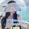Sombrero con Protección Solar para Niños Verano Cobertura Facial Anti-UV Pegamento Negro Cinta para el Cabello Sombrero de Concha Gradiente Colorido Sombrero de Sol Sombrero de Copa Vacío