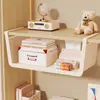 Cesta colgante para dormitorio, instalación sin taladro, cesta de almacenamiento de gran capacidad, estante para snacks, organizador de libros y artículos varios, ideal para habitaciones de dormitorio, estante multicapa