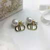 Pendientes Clásicos Cd de la Marca Dior/Di para Mujer, Pendientes Vintage de Latón Más Vendidos Transfronterizos con Pines de Plata 925, Venta Directa del Fabricante