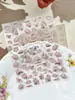 Yitu Adesivos de Unha com Desenho de Formiga Rosa em Relevo Doce e Fofo Menina Rosa Retro Coração Adesivos Decorativos Yt6228