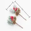 Venta Caliente de Amazon Nueva Serie de Copos de Nieve Campana Fideos Suaves Sueltos Perlas Frijol Rojo Flor Songhua ramo Accesorios de decoración navideña