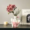 Vaso de Arte para Modelagem de Figuras no Atacado Arranjo de Flores para Sala de Estar Decoração de Gabinete de Vinho para Casa Ornamentos de Nicho Presente de Inauguração