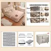 Cama Puff Minimalista Moderna, Cama de Piel Suave Estilo Crema, Cama Doble para Dormitorio Principal, Cama de Bodas de Lujo Ligero de Alto Gama con Almacenamiento
