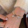 Pulsera de Plata de Ley S925 Vintage con Cuentas Verdes Ricas Inmediatamente para Mujer Exquisita Sensación de Alta Gama para Regalar a la Novia Pulsera Nueva