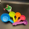 Juego de 8 piezas de tazas medidoras y cucharas medidoras de acero inoxidable para cocina y hogar con báscula, herramientas para hornear, juego de cucharas medidoras, cuchara multifunción