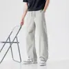 Calça esportiva casual de seda gelada com cordão, elasticidade quadridirecional sem costura e toque fresco para homens, novo estilo de verão 2026, calça longa solta e versátil