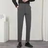 Calça Social Masculina Pequena para Negócios Sem Amassar Vestido Casual Cropped Verão Alta Qualidade Dape Calça Reta
