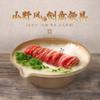Plato de Res para Fondue Estilo Montaña de Melamina, Shabu de Res, Bol de Cuerno de Res, Plato de Res con Bordes Elevados, Sabor Estilo Montaña