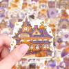 50 adesivos de Halloween em tons de cura, adesivos fofos de fantasminha, abóbora e sobremesa, decoração à prova d'água para uso transfronteiriço