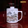 Taza de cerámica de estilo chino con tapa, taza de té de oficina con filtro, taza de separación de té de red, taza de separación de té, taza personal