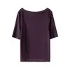 Top de punto de una sola manga y manga media, suave, apto para la piel, delicado, de Lyocell y Cachemir, para mujer, Otoño, con temperamento, para el trabajo, Camiseta