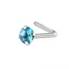 Piercing de Nariz Estrela de Cinco Pontas em Aço Inoxidável, Piercing de Nariz com Barra Única de Zircônia, Piercing de Nariz Personalizado, Barra Reta, Barra Curva, Piercing de Nariz em S, Atacado de Fábrica