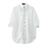Collar de metal de estilo oscuro de moda, camisa de hombre genial y elegante, versátil camisa de manga corta de color liso estilo hip-hop callejero de Hong Kong