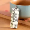 Colar de Prata Tailandesa com Acabamento Fino Prata S925 Pingente de Paz e Alegria Pingente Quadrado Personalizado para Homens Moderno